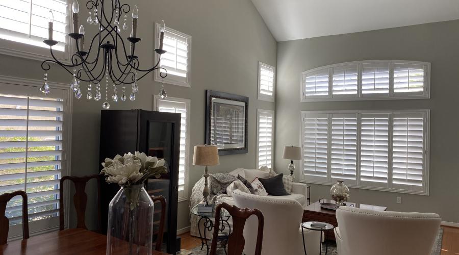 Arch shutters with deco frames