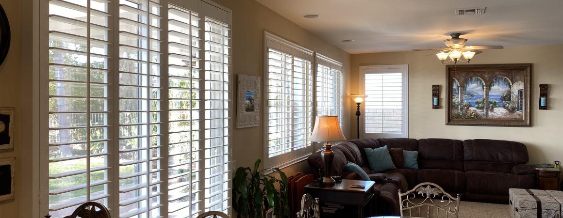 Shutters on sliding glass door